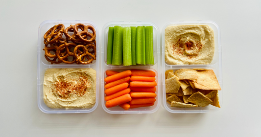 Neatly prepared healthy snacks in tupperware