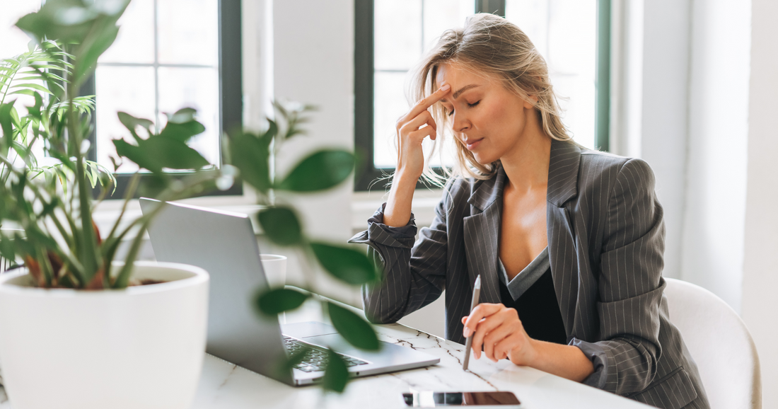 Woman looks tired and fatigued despite getting rest